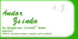 andor zsinko business card
